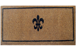 Black Fleur Di Lys Coir Door Mats Long
